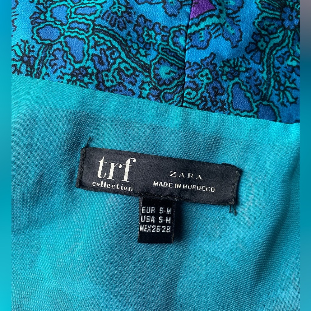 Zara Trf Multicolor Abstract Print Open Kimono - image 8